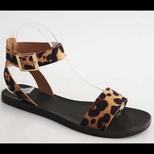 Leopard print ankle strap sandals!